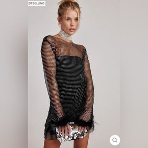 12th Tribe MARTINI BLACK MESH MINI DRESS Size Large perfect condition